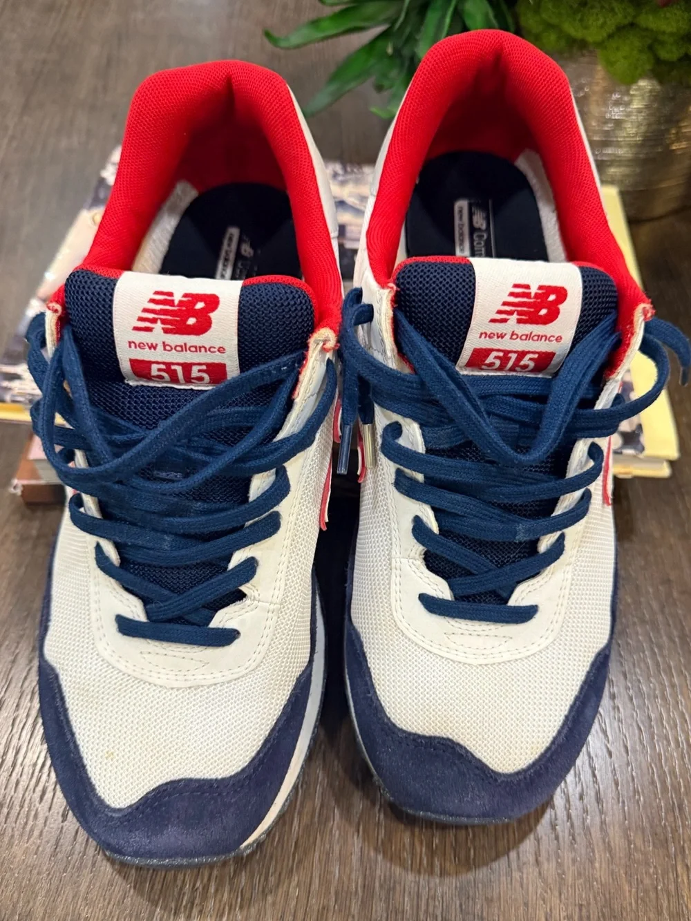 New Balance Men's White Navy & Red 515 Runner Sneakers